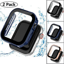 2 Pack For Apple Watch Series 8 7 Screen Protector Waterproof Case 41/45mm Cover