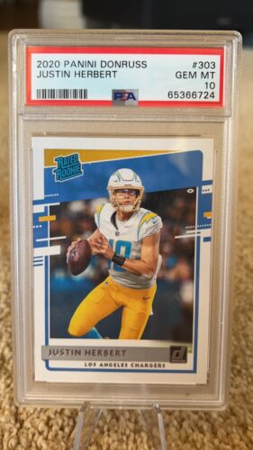 New Listing2020 Panini Donruss Justin Herbert RC Rated Rookie PSA 10 Chargers #303