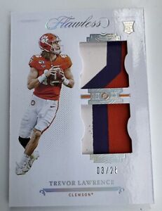 2021 Panini Flawless Collegiate  Rookie Patch Trevor Lawrence - Clemson . 3/25