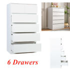 6 Drawers Dresser Tall Chest of Drawer Wood Storage Organizer Closet forBedroom