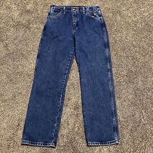 Wrangler FR HRC2 2112 Jeans Mens 32X30  (32X30.5) Blue Relaxed Straight Denim