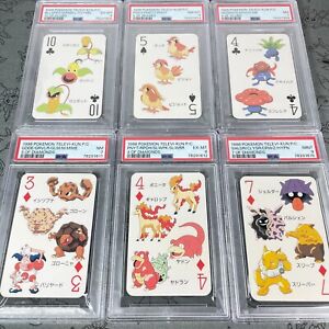 Lot of (6) PSA Graded 1998 Pokemon Japanese Televi-kun Magazine Playing Cards