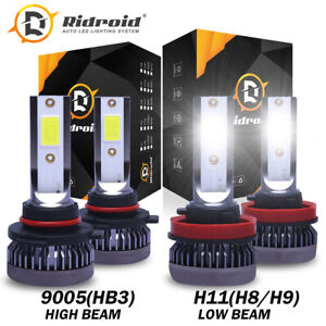 4x 9005+H11 LED Headlight Combo High Low Beam Bulbs Kit Super White Bright Lamps (For: 2019 Limited)