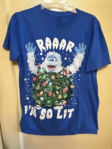 Rudolph The Red Nose Reindeer Bumble Christmas Men's Graphic T Shirt Blue M