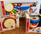 HAPE Baby Toddler Wood 3-Toys Gift Set Lot 6-in-1 Music Maker, Drum, Tambourine