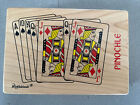 Wooden  Pinochle Playing Card Holder Box Wishfulwoods Signed & #1294
