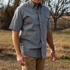 Texas Standard Western Field Shirt Men Size L Gray Tex Shield Vented Snap Button