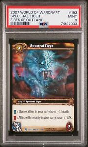 PSA 9 MINT Spectral Tiger #193 (Fires of Outland) NON-LOOT Rare WoW TCG Card
