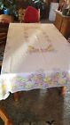Easter Tablecloth Bunny Tulip Daffodils Eggs Cotton Fabric 60