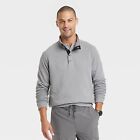 Men's Quilted Snap Pullover Sweatshirt - Goodfellow & Co Charcoal Gray L