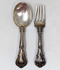 VTG Antique 1895 Gorham Sterling Silver Chantilly Baby Fork & Spoon Set LT22