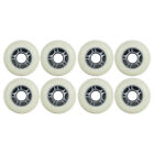 Inline Skate Wheels Multi Use 76mm 78A White/Silver Indoor/Outdoor (8 Wheels)