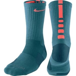Nike Elite Basketball Crew Socks - Blue Orange -   LARGE   - SX3693-488