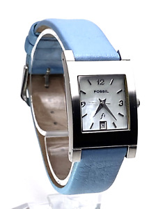 FOSSIL F2 ES9756 LIGHT BLUE MOP DIAL & LIGHT BLUE LEATHER BAND LADIES WATCH