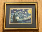 Van Gogh Starry Night Wood Framed Print 9.5” x 11.5”