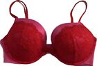 Victoria's Secret Push Up Bra Very Sexy Lace Trim 36D Red Pink NWT RARE