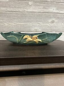 New ListingRoseville Pottery Large Console Bowl Zephyr Lily Green