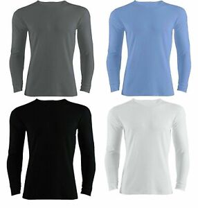Mens Thermal Long Sleeve Top Winter Long Johns Underwear Lined Shirt Vest Soft
