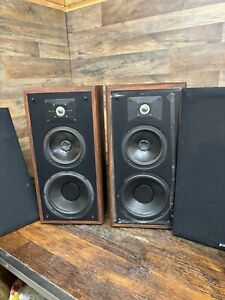 VINTAGE POLK AUDIO MONITOR 5B STEREO SPEAKERS SILVER COIL DOMES, sound great