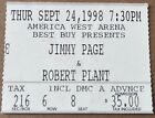 Vintage Jimmy Page & Robert Plant Ticket Stub 9-24-1998 Phoenix AZ Led Zeppelin