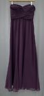 Ralph Lauren Evening Gown Size 2 Petite Purple Long Strapless Chiffon Ruched TLC