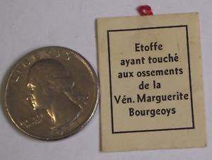 Vtg religious relic card St Saint Marguerite Bourgeoys Nun Notre Dame Montreal