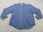 Scully Shirt Mens Large Blue Striped Band Button Up Adult Western Cowboy