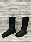 Milwaukee Men Harness Black Leather Riding Square Toe Boots MB410 Sz 11.5EE