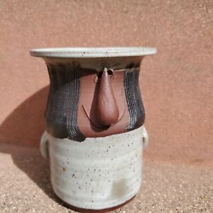 Vintage Whimsical Face Vase Studio Pottery 1960s Mid Century Modern Figure Smile