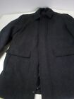 Calvin Klein Men’s Long Wool Blend Over Coat Pea Coat Black Medium Lined Pocket