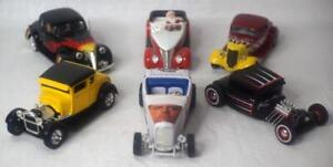 Lot of 6 Diecast 1:24 Scale Hot Rod Cars -  Maisto, MotorMax, First Gear, More