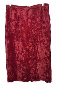 Designs & Co Lane Bryant Red Velvet Velour Maxi Skirt Plus Size 18 20 Boho Goth