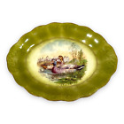 Antique La Francaise Porcelain Tray Platter Game Birds Ducks Mallard Green Gold