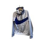 Nike Mens Therma Fit Big Swoosh Hoodie Size Small Blue Logo Zip Pocket Pullover