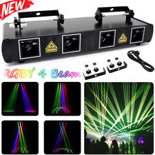Laser Light 4 Lens 4 Beam RGBY DJ Stage Lighting Disco Show DMX Projector Laser