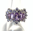 Sterling Silver 925 Amethyst & Iolite Ring Size 7 HX25