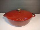 Staub Cast Iron French Oven With Dragon Lid Cherry 10