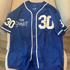 Movie The Sandlot Benny Rodriguez #30 Baseball Jersey Stitched Blue L