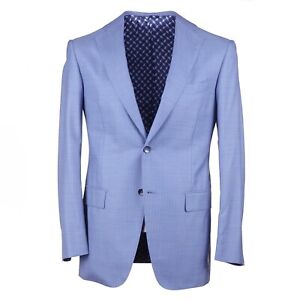 Zilli Sky Blue and Lavender Stripe Superfine Wool-Silk Suit 48R (Eu 58) NWT