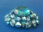 Signed Regency Blue Rhinestones 3-Layered Pin Excellent