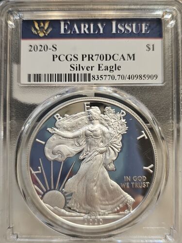 2020-S $1 PCGS PR70DCAM American Silver Eagle Early Issue