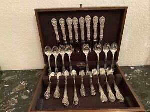 MINT DINNER SET REED & BARTON FRANCIS I STERLING SILVER 52PC FOR8 FLATWARE CHEST