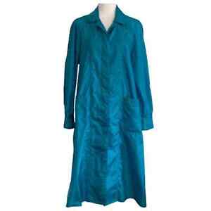 Vintage The Totes Coat Blue Lightweight Detachable Hood Long Rain Coat Size 6P