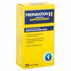 Preparation H Hemorrhoidal Suppositories Soothes Protects Itch 24 Count, 6 Pack