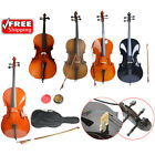 1/2 3/4 4/4 Size Basswood Acoustic Cello +Bag+ Bow+ Rosin+ Bridge