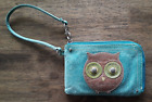 Fossil Owl Leather Wristlet Wallet Clutch Coin Purse Bag Organizer