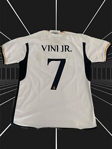 VINI JR. #7 REAL MADRID HOME JERSEY 23/24 La Liga PATCHES Large
