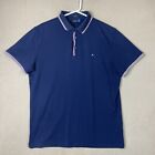 J.Lindeberg Polo Shirt Extra Large Blue Short Sleeve Golf Golfing Preppy Adult
