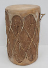 Vintage Native American Indian Pueblo Drum Animal Skin Rawhide & Wood 12