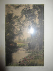 VINTAGE HAND COLORED TINTED PHOTOGRAPH SIGNED LE BUSCH RIPPLE BROOK BRIDGE